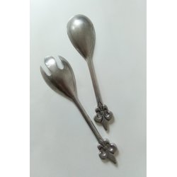 Retro salat bestik i aluminium 