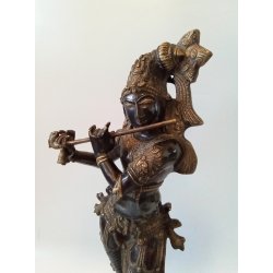 STOR Krishna bronze skulptur 