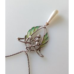 Art Nouveau halssmykke i slv 