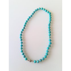 Vintage halskde i turkis med slv ls 