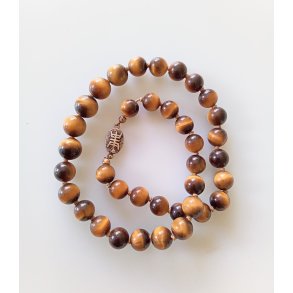 Vintage halskde af tigerje med slv ls 