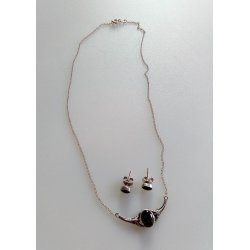 Retro smykkest i slv prydet med onyx 