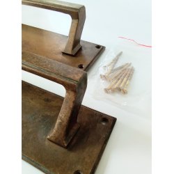 Art Deco butiksgreb i patineret bronze 