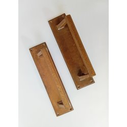 Art Deco butiksgreb i patineret bronze 