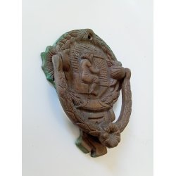 Gammel drhammer i patineret messing 