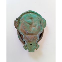 Gammel drhammer i patineret messing 