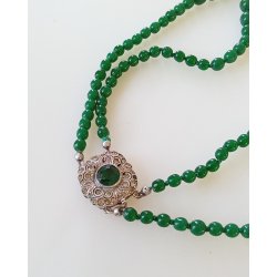 Art Deco halskde med slv ls 