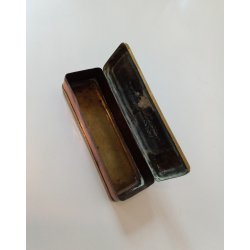 Antik snus / tobaksdse i messing og kobber 