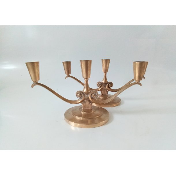 Art Deco bronze lysestager 