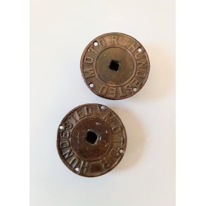 Gamle Tankdksel / Pfyldningsdksel i bronze mrket Hundested Motor.