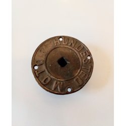 Gamle Tankdksel / Pfyldningsdksel i bronze mrket Hundested Motor.