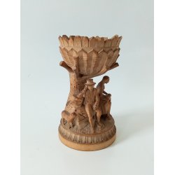 Antik saltkar / opsats udskret i tr 