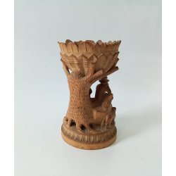 Antik saltkar / opsats udskret i tr 