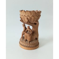 Antik saltkar / opsats udskret i tr 