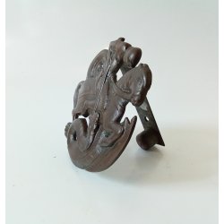 Art Deco drhammer i patineret bronze 