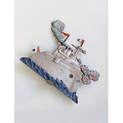 Berliner zinnfiguren battleship / Krigsskib i zink 