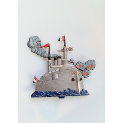Berliner zinnfiguren battleship / Krigsskib i zink 