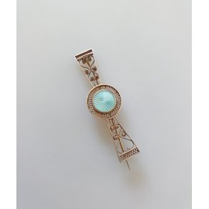Vintage filigran broche I forgyldt slv prydet med emalje