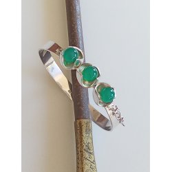 Retro armbnd i slv prydet med jade