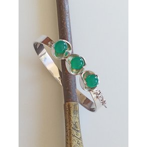 Retro armbnd i slv prydet med jade