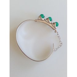 Retro armbnd i slv prydet med jade