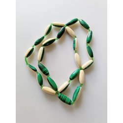 Art Deco halskde i malakit og ben