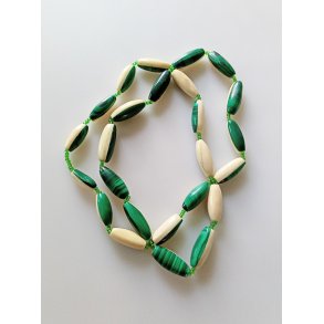 Art Deco halskde i malakit og ben