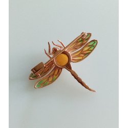 House of Amber broche i forgyldt slv 