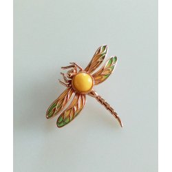 House of Amber broche i forgyldt slv 