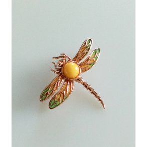 House of Amber broche i forgyldt slv 