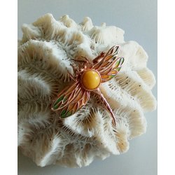 House of Amber broche i forgyldt slv 