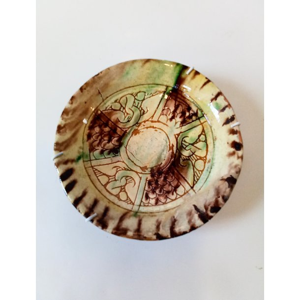 Antik tallerken i lertj 