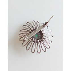 John Lauritzen slv broche med grn sten 