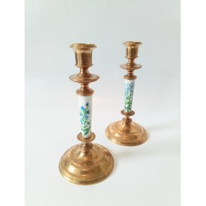 Skultuna F10 lysestager i messing og porceln 