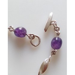 Retro armbnd udfrt i slv prydet med ametyst
