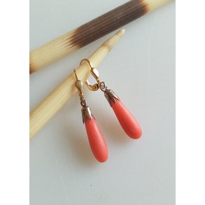 Vintage guld reringe med koral 