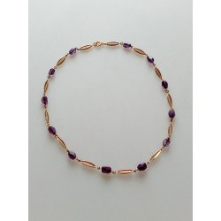 Herman Siersbl halskde i 14 karat guld med ametyst 