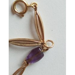 Herman Siersbl halskde i 14 karat guld med ametyst 