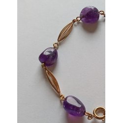 Herman Siersbl halskde i 14 karat guld med ametyst 