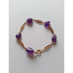 Herman Siersbl armbnd i 14 karat guld prydet med ametyst 