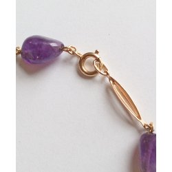 Herman Siersbl armbnd i 14 karat guld prydet med ametyst 