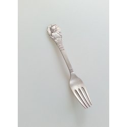 Gammel barnegaffel i s�lv, Ole Luk�je.