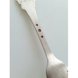 Gammel barnegaffel i s�lv, Ole Luk�je.