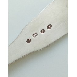 Antik middagsgaffel i tret�rnet s�lv