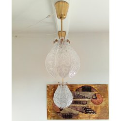 Carl Fagerlund / Orrefors lysekroner i krystal og messing 