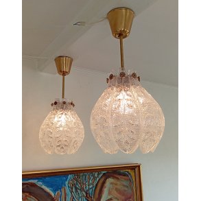 Carl Fagerlund / Orrefors lysekroner i krystal og messing 