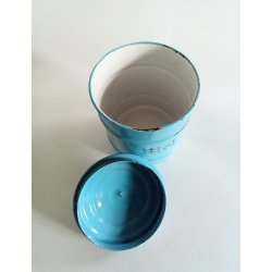 Madame Bl� / Guld &amp; Marstrand mel b�tte / krukke i emaljeret metal