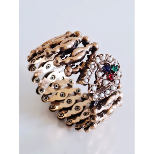 Victoriansk scissors armb�nd i forgyldt messing 