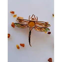 House of Amber broche i forgyldt s�lv 