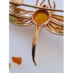 House of Amber broche i forgyldt s�lv 